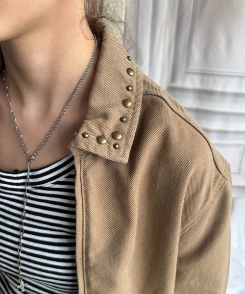 SHAGGIE（シャギー）の「【ユニセックス】スタッズ付きダブルファスナージャケット（その他アウター・メンズ・ブラック/ベージュ・FREE）」の20枚目の写真