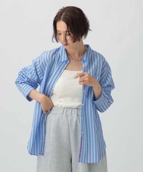 LEPSIM（レプシィム）の「ワンポイントベーシックシャツ　582331（シャツ/ブラウス・レディース・グレー/ブラウン/オフホワイト/ブルー・FREE）」の6枚目の写真