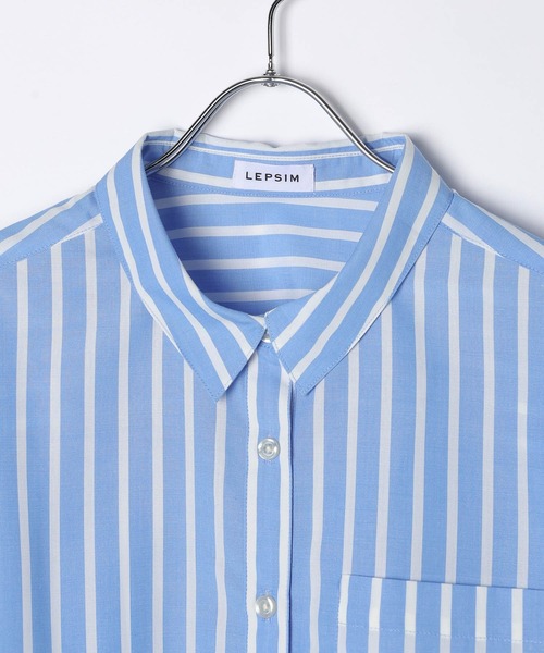 LEPSIM（レプシィム）の「ワンポイントベーシックシャツ　582331（シャツ/ブラウス・レディース・グレー/ブラウン/オフホワイト/ブルー・FREE）」の12枚目の写真