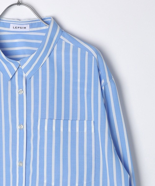 LEPSIM（レプシィム）の「ワンポイントベーシックシャツ　582331（シャツ/ブラウス・レディース・グレー/ブラウン/オフホワイト/ブルー・FREE）」の13枚目の写真