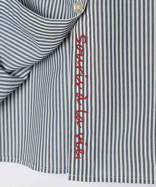 LEPSIM（レプシィム）の「ワンポイントベーシックシャツ　582331（シャツ/ブラウス・レディース・グレー/ブラウン/オフホワイト/ブルー・FREE）」の19枚目の写真