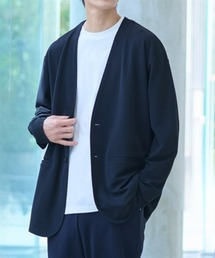 nissen（ニッセン）の「洗濯機OK！ふくれ織風カットソーノーカラージャケット　(M～10Lサイズ)（ノーカラージャケット）」