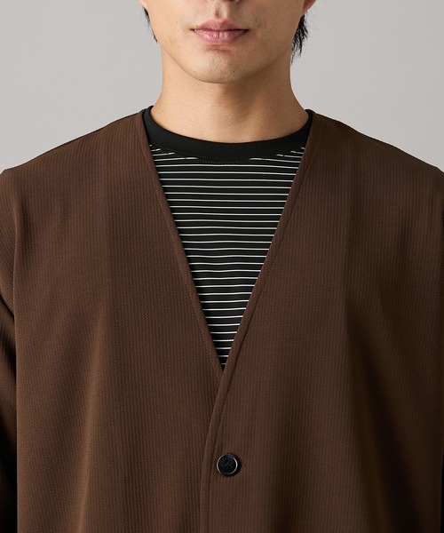 セール】【メンズスーツ】セットアップ可能 ふくれ織風カットソーノー