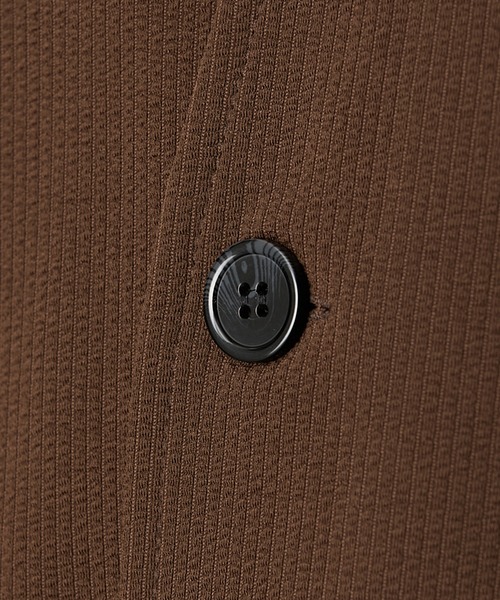 nissen（ニッセン）の「洗濯機OK！ふくれ織風カットソーノーカラージャケット　(M～10Lサイズ)（ノーカラージャケット・メンズ・ブラック/ブラウン/ネイビー・10L/8L/6L/5L/4L/3L/LL/L/M）」の5枚目の写真