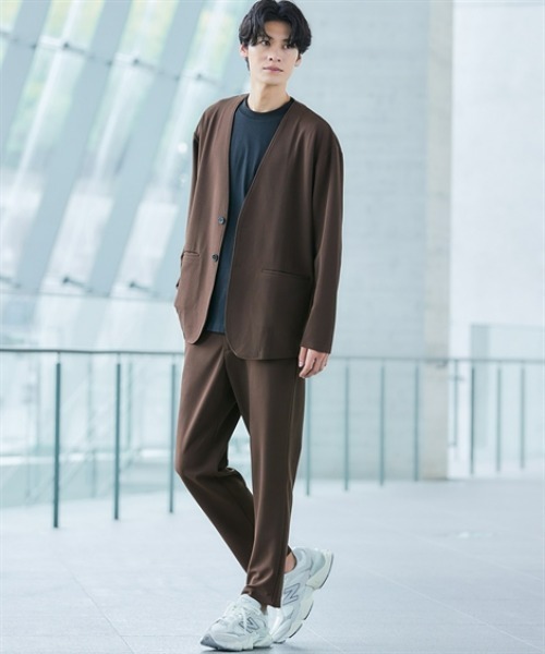 nissen（ニッセン）の「洗濯機OK！ふくれ織風カットソーノーカラージャケット　(M～10Lサイズ)（ノーカラージャケット・メンズ・ブラック/ブラウン/ネイビー・10L/8L/6L/5L/4L/3L/LL/L/M）」の14枚目の写真