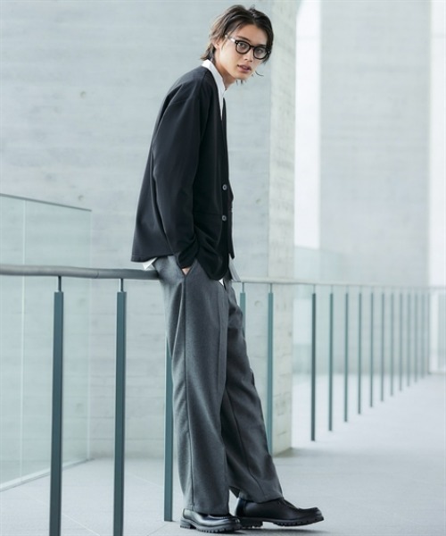 nissen（ニッセン）の「洗濯機OK！ふくれ織風カットソーノーカラージャケット　(M～10Lサイズ)（ノーカラージャケット・メンズ・ブラック/ブラウン/ネイビー・10L/8L/6L/5L/4L/3L/LL/L/M）」の17枚目の写真