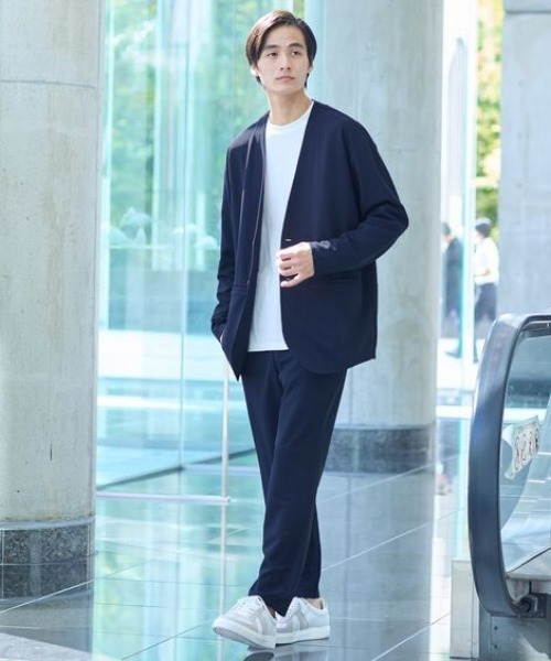 nissen（ニッセン）の「洗濯機OK！ふくれ織風カットソーノーカラージャケット　(M～10Lサイズ)（ノーカラージャケット・メンズ・ブラック/ブラウン/ネイビー・10L/8L/6L/5L/4L/3L/LL/L/M）」の18枚目の写真