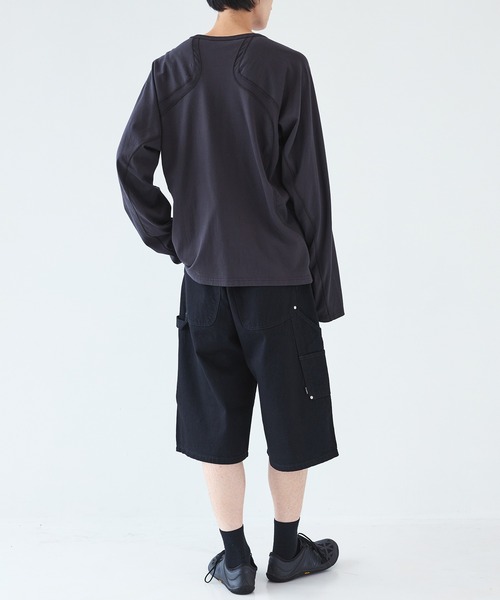 STUDIOUS（ステュディオス）の「【JieDa】別注 OW DOUBLE KNEE DENIM SHORTS（デニムパンツ・メンズ・ブラック・1）」の4枚目の写真