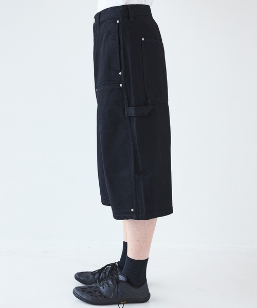 STUDIOUS（ステュディオス）の「【JieDa】別注 OW DOUBLE KNEE DENIM SHORTS（デニムパンツ・メンズ・ブラック・1）」の6枚目の写真