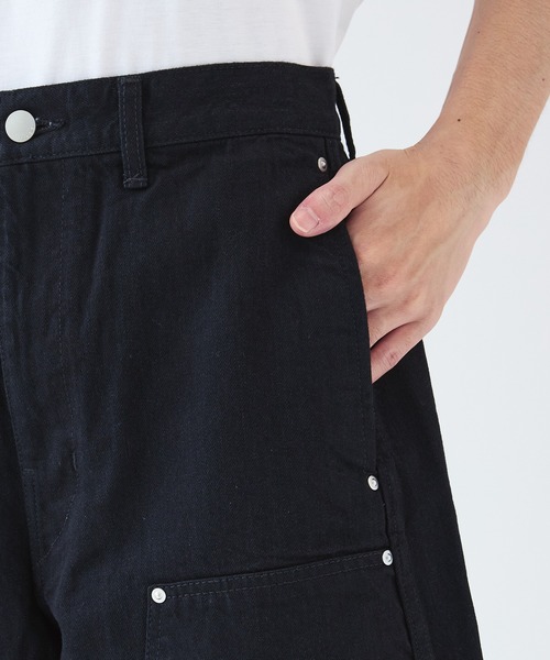 STUDIOUS（ステュディオス）の「【JieDa】別注 OW DOUBLE KNEE DENIM SHORTS（デニムパンツ・メンズ・ブラック・1）」の8枚目の写真
