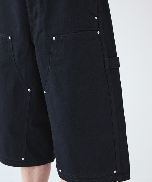 STUDIOUS（ステュディオス）の「【JieDa】別注 OW DOUBLE KNEE DENIM SHORTS（デニムパンツ・メンズ・ブラック・1）」の9枚目の写真