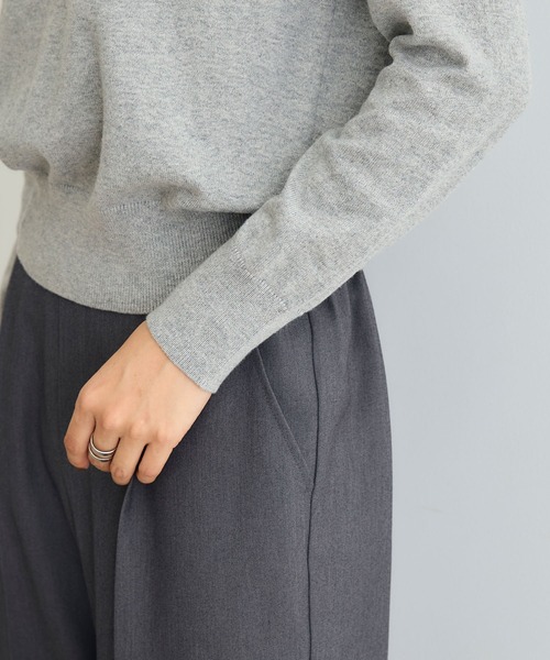 CROSS FUNCTION（クロスファンクション）の「《洗える》綿100％クルーネックベーシックニット【CROSS FUNCTION/クロスファンクション】（ニット/セーター・レディース・チャコールグレー/ブラック/ブラウン/オフホワイト/カーキ/サックスブルー/ピンク/杢グレー・LL/M/L）」の16枚目の写真