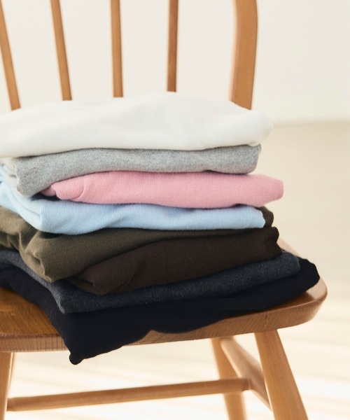 CROSS FUNCTION（クロスファンクション）の「《洗える》綿100％クルーネックベーシックニット【CROSS FUNCTION/クロスファンクション】（ニット/セーター・レディース・チャコールグレー/ブラック/ブラウン/オフホワイト/カーキ/サックスブルー/ピンク/杢グレー・LL/M/L）」の17枚目の写真