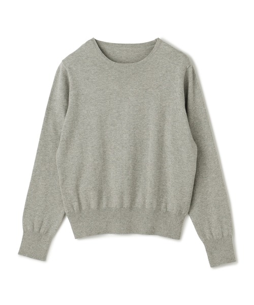 CROSS FUNCTION（クロスファンクション）の「《洗える》綿100％クルーネックベーシックニット【CROSS FUNCTION/クロスファンクション】（ニット/セーター・レディース・チャコールグレー/ブラック/ブラウン/オフホワイト/カーキ/サックスブルー/ピンク/杢グレー・LL/M/L）」の20枚目の写真
