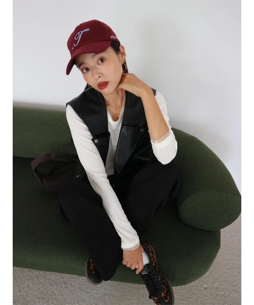 TRUNC（トランクエイティーエイト）の「T LOGO Cap（キャップ・レディース・ネイビー/ボルドー・FREE）」の4枚目の写真