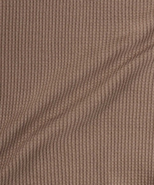 Healthknit(ヘルスニット)の「Healthknit(ヘルスニット)ベーシック ワッフル ヘンリーネック ラウンドヘムロングスリーブTシャツ(1P)/無地・ボーダーリンガー/ロンT/長袖トップス(Tシャツ/カットソー・レディース・ブラック系その他/オフホワイト/カーキブラウン/ブラック・M)」の19枚目の写真