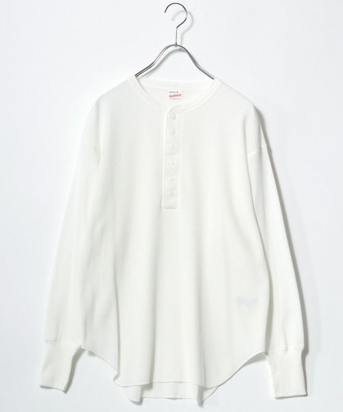 Healthknit(ヘルスニット)の「Healthknit(ヘルスニット)ベーシック ワッフル ヘンリーネック ラウンドヘムロングスリーブTシャツ(1P)/無地・ボーダーリンガー/ロンT/長袖トップス(Tシャツ/カットソー・レディース・ブラック系その他/オフホワイト/カーキブラウン/ブラック・M)」の20枚目の写真