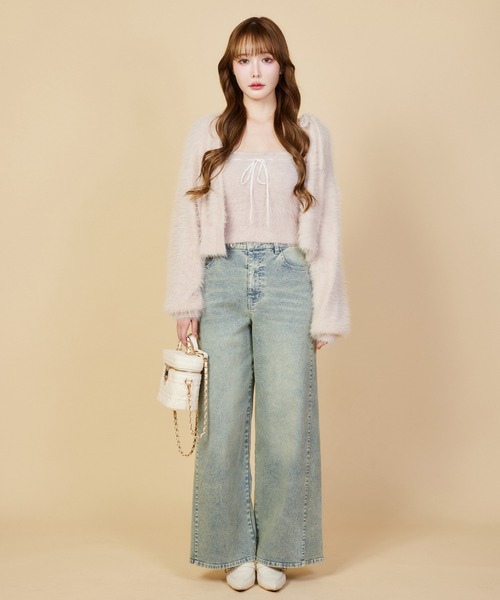 セール】【今すぐお届け可能!/セットで着れる】milkyフェザーニット