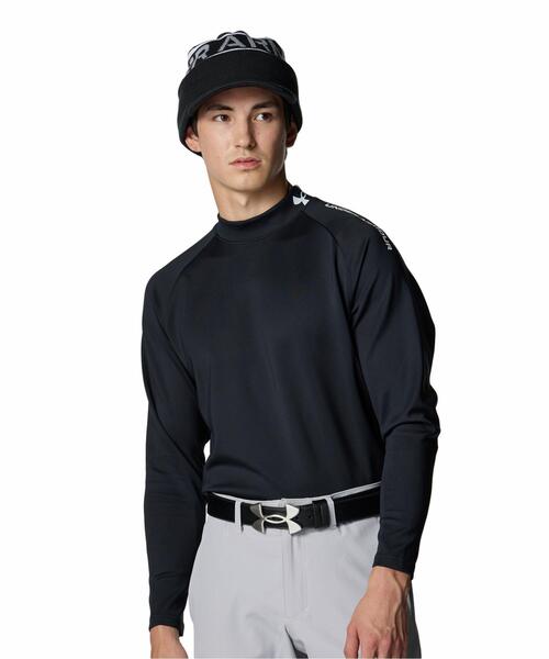 UNDER ARMOUR(アンダーアーマー)の「UAドライブ アーマーニット ロングスリーブ モックネック シャツ(ゴルフ/メンズ)(ポロシャツ・メンズ・ブラック・M/XL/2XL/L)」の1枚目の写真