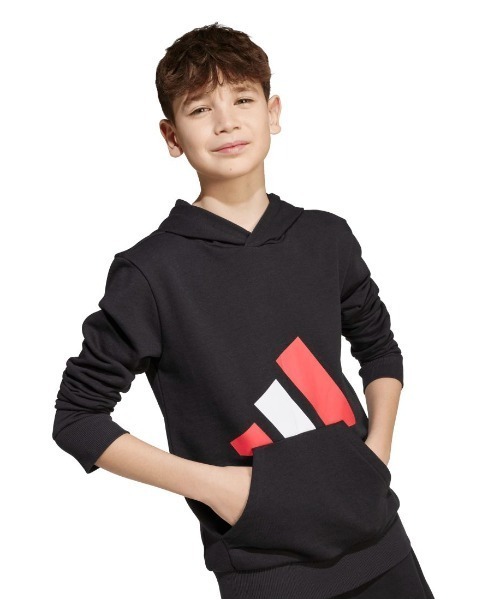 adidas（アディダス）の「アディダス adidas エッセンシャルズ パーカー（パーカー・キッズ・グレー/ブラック×レッド/ブラック×ホワイト・130cm/140cm/150cm/160cm）」の3枚目の写真