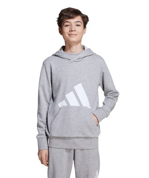 adidas（アディダス）の「アディダス adidas エッセンシャルズ パーカー（パーカー・キッズ・グレー/ブラック×レッド/ブラック×ホワイト・130cm/140cm/150cm/160cm）」の4枚目の写真