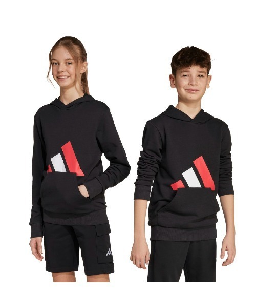 adidas（アディダス）の「アディダス adidas エッセンシャルズ パーカー（パーカー・キッズ・グレー/ブラック×レッド/ブラック×ホワイト・130cm/140cm/150cm/160cm）」の16枚目の写真