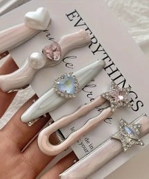 Vini（ヴィニ）の「Y2K ドリームコア ヘアクリップ ピン 5点セット（ヘアピン・キッズ）」