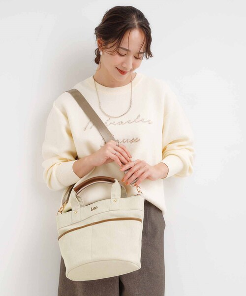 Lee（リー）の「【Lee別注】コーデュロイトートバッグ（トートバッグ・レディース・ネイビー/ブラウン系その他/ライトベージュ/ピンク系その他・00）」の3枚目の写真