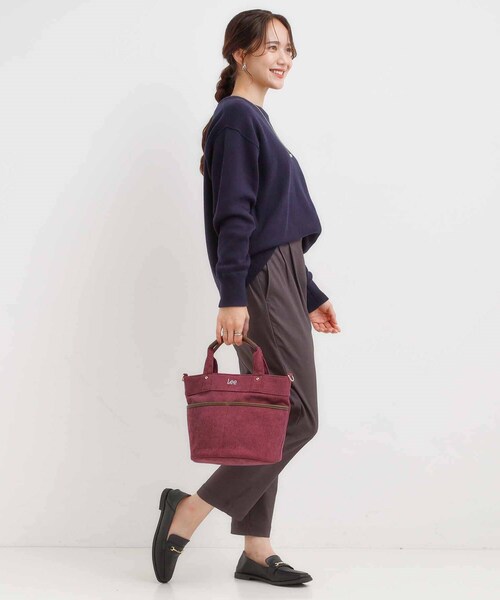 Lee（リー）の「【Lee別注】コーデュロイトートバッグ（トートバッグ・レディース・ネイビー/ブラウン系その他/ライトベージュ/ピンク系その他・00）」の8枚目の写真