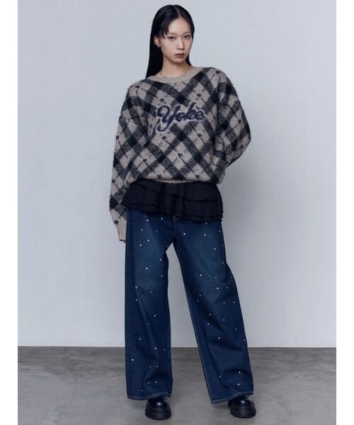 EMODA（エモダ）の「ニットレースラップスカート（スカート・レディース・ホワイト/ブラック・FREE）」の4枚目の写真