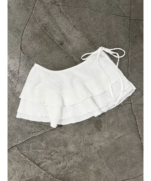 EMODA（エモダ）の「ニットレースラップスカート（スカート・レディース・ホワイト/ブラック・FREE）」の5枚目の写真