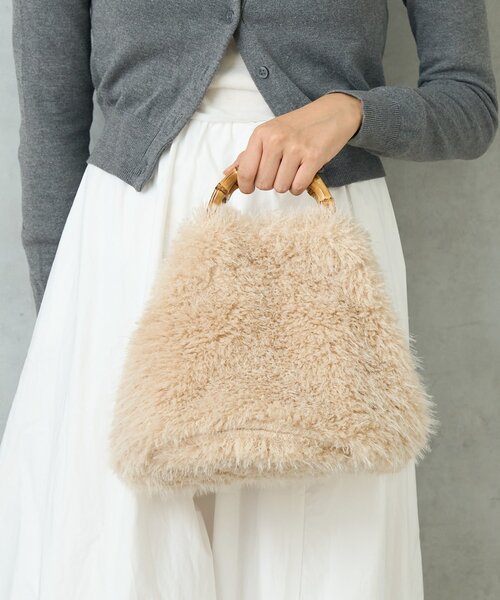 BIRTHDAY BAR(バースデイバー)の「FUR BAMBOO TOTE ファーバンブートートバッグ(トートバッグ・レディース・ブラック/アイボリー/ブラウン・0)」の13枚目の写真