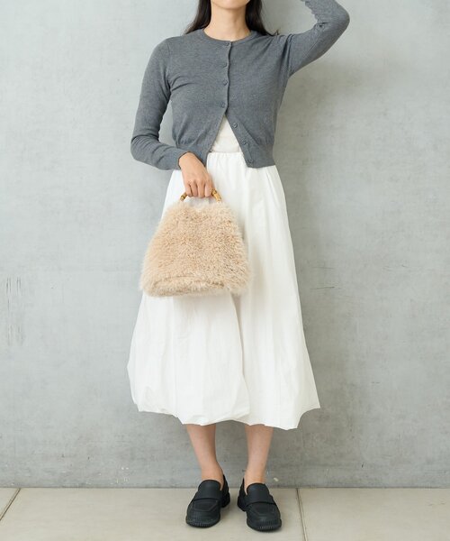 BIRTHDAY BAR(バースデイバー)の「FUR BAMBOO TOTE ファーバンブートートバッグ(トートバッグ・レディース・ブラック/アイボリー/ブラウン・0)」の14枚目の写真