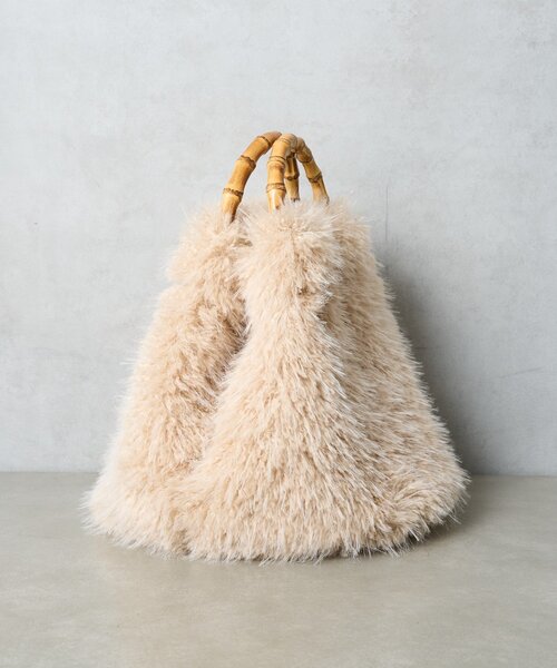 BIRTHDAY BAR(バースデイバー)の「FUR BAMBOO TOTE ファーバンブートートバッグ(トートバッグ・レディース・ブラック/アイボリー/ブラウン・0)」の18枚目の写真
