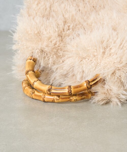 BIRTHDAY BAR(バースデイバー)の「FUR BAMBOO TOTE ファーバンブートートバッグ(トートバッグ・レディース・ブラック/アイボリー/ブラウン・0)」の20枚目の写真