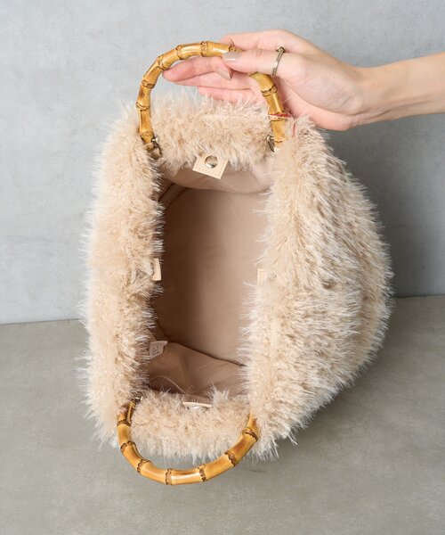 BIRTHDAY BAR(バースデイバー)の「FUR BAMBOO TOTE ファーバンブートートバッグ(トートバッグ・レディース・ブラック/アイボリー/ブラウン・0)」の21枚目の写真