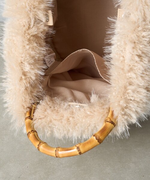 BIRTHDAY BAR(バースデイバー)の「FUR BAMBOO TOTE ファーバンブートートバッグ(トートバッグ・レディース・ブラック/アイボリー/ブラウン・0)」の22枚目の写真