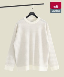 UNITED TOKYO | 【残りわずか】アウトラスト ジャガード クルーネックニット 温度調整素材｜ストレッチ｜イージーケア|冬服|インナー(ニット/セーター)
