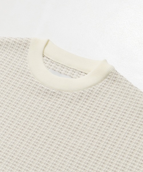 UNITED TOKYO（ユナイテッドトウキョウ）の「【残りわずか】アウトラスト ジャガード クルーネックニット 温度調整素材｜ストレッチ｜イージーケア|冬服|インナー（ニット/セーター・メンズ・ネイビー/アイボリー/ブラック・1/2/3）」の7枚目の写真