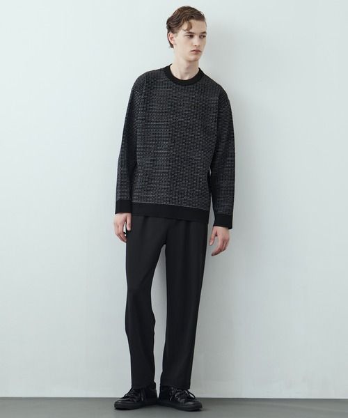 UNITED TOKYO（ユナイテッドトウキョウ）の「【残りわずか】アウトラスト ジャガード クルーネックニット 温度調整素材｜ストレッチ｜イージーケア|冬服|インナー（ニット/セーター・メンズ・ネイビー/アイボリー/ブラック・1/2/3）」の17枚目の写真