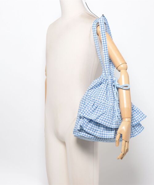 VIBGYOR Women（ヴィブジョー　ウィメン）の「【urge select】ギンガムチェック フリルデザイン ショルダーバッグ（ショルダーバッグ・レディース・ブルー/レッド/ブラック/ピンク・FREE）」の11枚目の写真