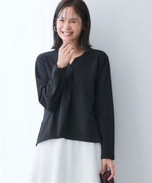 【UVカット】キーネックラウンドヘムプルオーバー ジャージーシリーズ
