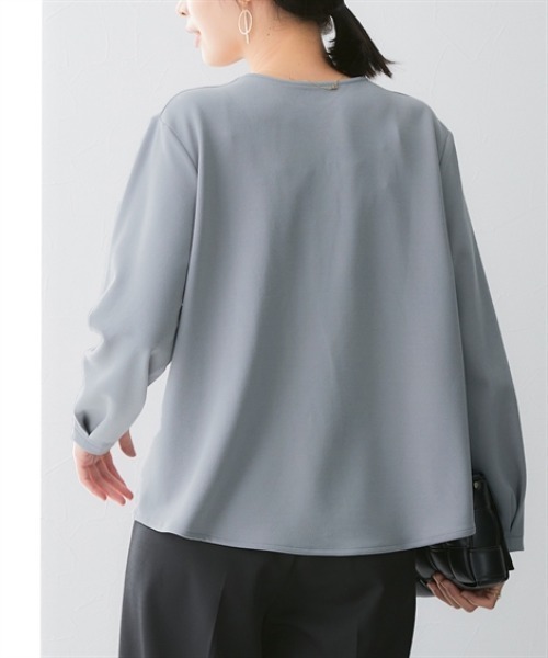 7days Life Styling(セブンデイズライフスタイリング)の「【UVカット】キーネックラウンドヘムプルオーバー ジャージーシリーズ(Tシャツ/カットソー・レディース・オフホワイト/グレー/ブラック・M/L/LL/3L)」の12枚目の写真