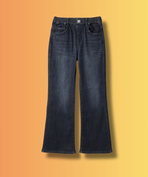NAVY(ネイビー)の「【温活】NAVY MACHEAT 特暖デニムフレアパンツ(デニムパンツ・キッズ・ブルー/ネイビー・120/130/140/150/160)」の1枚目の写真