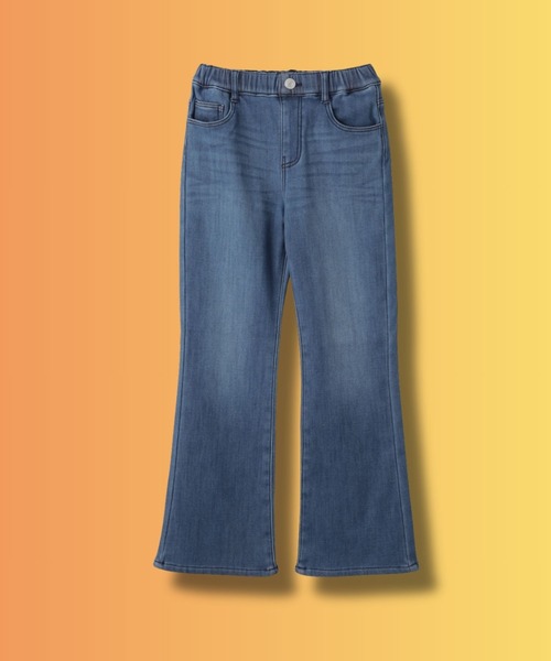 NAVY(ネイビー)の「【温活】NAVY MACHEAT 特暖デニムフレアパンツ(デニムパンツ・キッズ・ブルー/ネイビー・120/130/140/150/160)」の2枚目の写真
