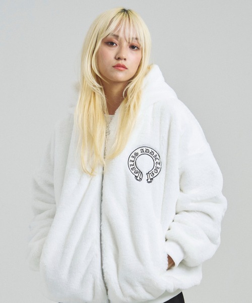 GALLIS ADDICTION（ガリスアディクション）の「GA CROSS-EMBLEM FUR BLOUSON（ブルゾン・メンズ・ホワイト/ブラック・M/L/XL）」の4枚目の写真