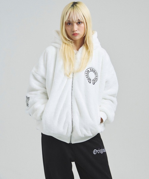 GALLIS ADDICTION（ガリスアディクション）の「GA CROSS-EMBLEM FUR BLOUSON（ブルゾン・メンズ・ホワイト/ブラック・M/L/XL）」の8枚目の写真