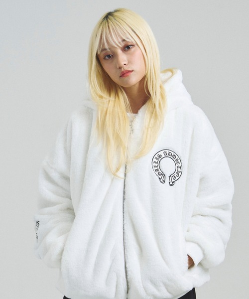 GALLIS ADDICTION（ガリスアディクション）の「GA CROSS-EMBLEM FUR BLOUSON（ブルゾン・メンズ・ホワイト/ブラック・M/L/XL）」の3枚目の写真