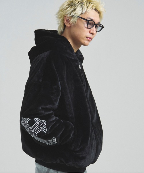 GALLIS ADDICTION（ガリスアディクション）の「GA CROSS-EMBLEM FUR BLOUSON（ブルゾン・メンズ・ホワイト/ブラック・M/L/XL）」の22枚目の写真