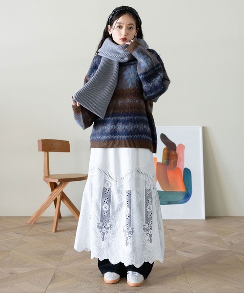 【オシャレ⭐RAGEBLUE】紺　ニットセーター　サイズL RAGEBLUE（レイジブルー） セーター ニット Washable Reversible